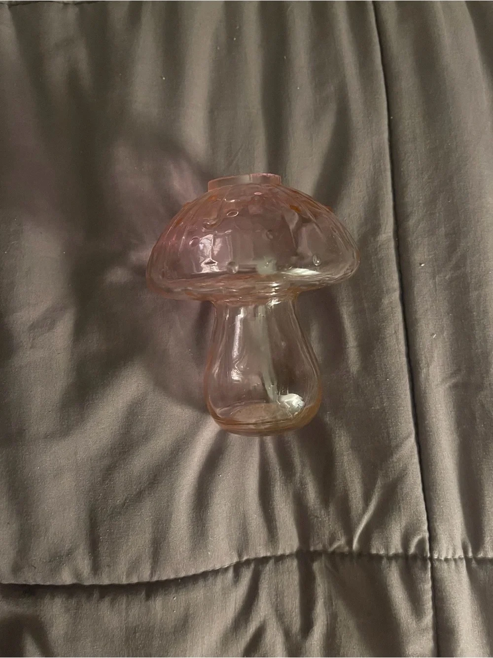 Glass Mushroom Accent Figurine - Pink - Unknown Brand